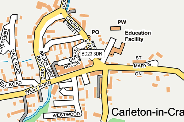 BD23 3DR map - OS OpenMap – Local (Ordnance Survey)
