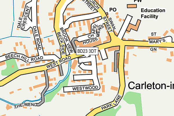 BD23 3DT map - OS OpenMap – Local (Ordnance Survey)