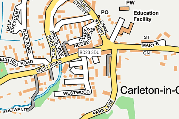 BD23 3DU map - OS OpenMap – Local (Ordnance Survey)