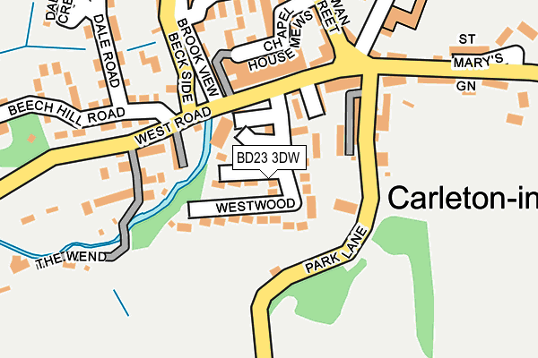 BD23 3DW map - OS OpenMap – Local (Ordnance Survey)