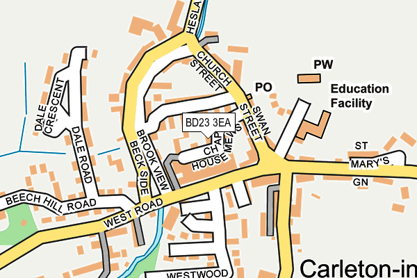 BD23 3EA map - OS OpenMap – Local (Ordnance Survey)