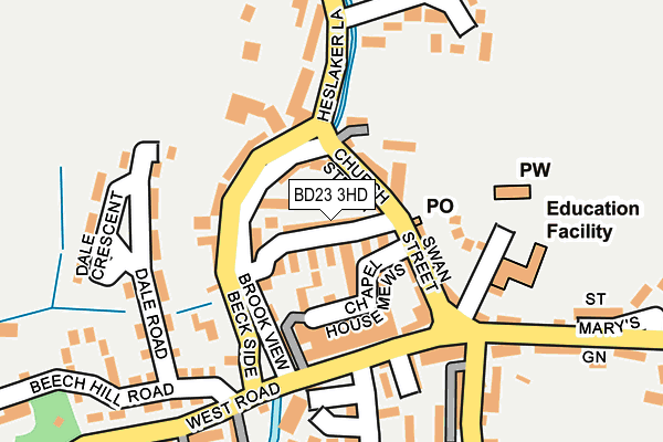 BD23 3HD map - OS OpenMap – Local (Ordnance Survey)