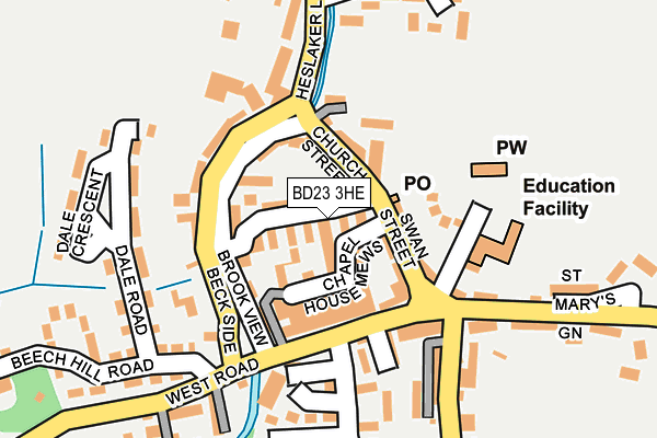 BD23 3HE map - OS OpenMap – Local (Ordnance Survey)