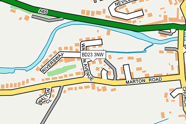 BD23 3NW map - OS OpenMap – Local (Ordnance Survey)