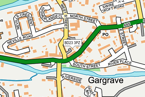 BD23 3PZ map - OS OpenMap – Local (Ordnance Survey)