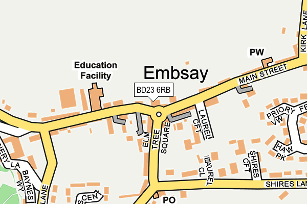 BD23 6RB map - OS OpenMap – Local (Ordnance Survey)