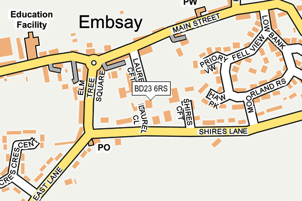 BD23 6RS map - OS OpenMap – Local (Ordnance Survey)