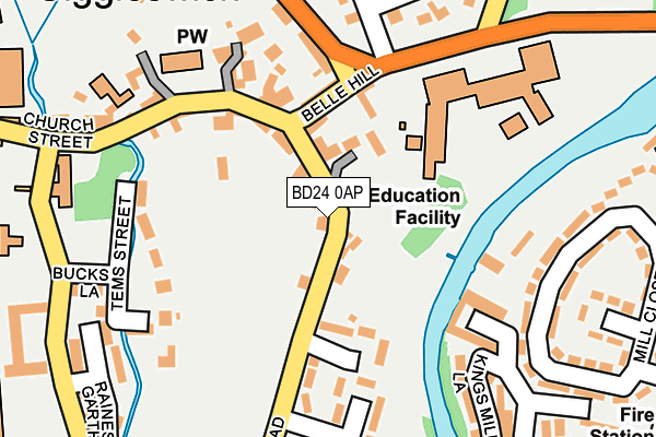 BD24 0AP map - OS OpenMap – Local (Ordnance Survey)