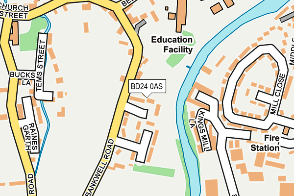 BD24 0AS map - OS OpenMap – Local (Ordnance Survey)