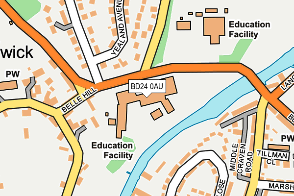 BD24 0AU map - OS OpenMap – Local (Ordnance Survey)