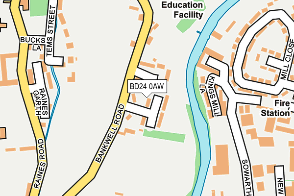 BD24 0AW map - OS OpenMap – Local (Ordnance Survey)