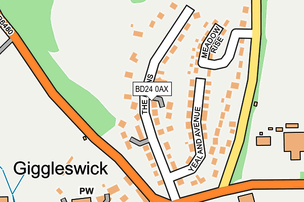 BD24 0AX map - OS OpenMap – Local (Ordnance Survey)