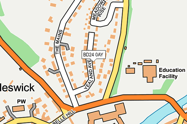 BD24 0AY map - OS OpenMap – Local (Ordnance Survey)