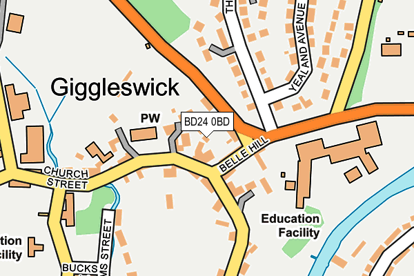 BD24 0BD map - OS OpenMap – Local (Ordnance Survey)