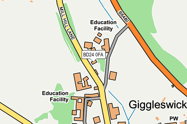 BD24 0FA map - OS OpenMap – Local (Ordnance Survey)