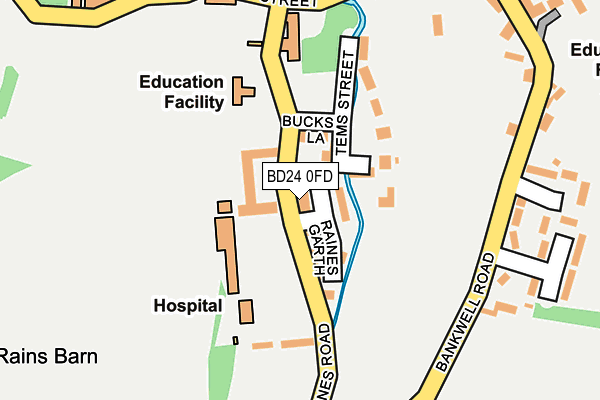BD24 0FD map - OS OpenMap – Local (Ordnance Survey)