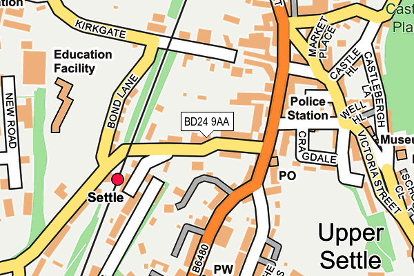 BD24 9AA map - OS OpenMap – Local (Ordnance Survey)