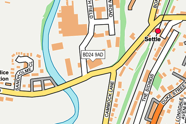 BD24 9AD map - OS OpenMap – Local (Ordnance Survey)