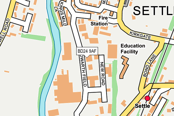 BD24 9AF map - OS OpenMap – Local (Ordnance Survey)