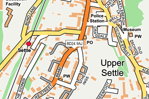 BD24 9AJ map - OS OpenMap – Local (Ordnance Survey)