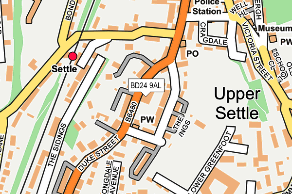 BD24 9AL map - OS OpenMap – Local (Ordnance Survey)