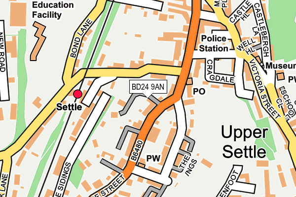 BD24 9AN map - OS OpenMap – Local (Ordnance Survey)