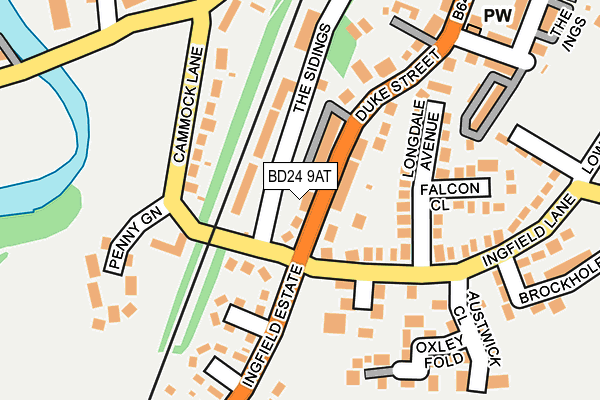 BD24 9AT map - OS OpenMap – Local (Ordnance Survey)