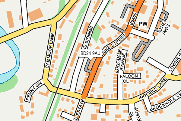 BD24 9AU map - OS OpenMap – Local (Ordnance Survey)