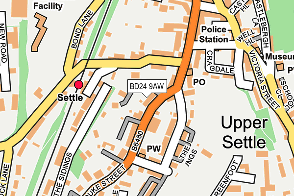 BD24 9AW map - OS OpenMap – Local (Ordnance Survey)