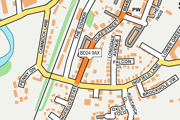 BD24 9AX map - OS OpenMap – Local (Ordnance Survey)