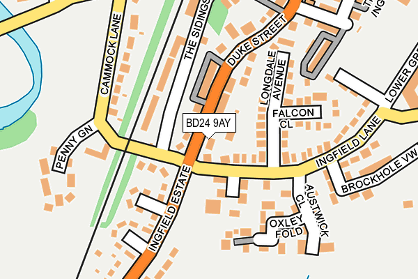 BD24 9AY map - OS OpenMap – Local (Ordnance Survey)