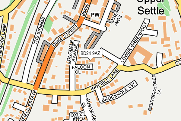 BD24 9AZ map - OS OpenMap – Local (Ordnance Survey)