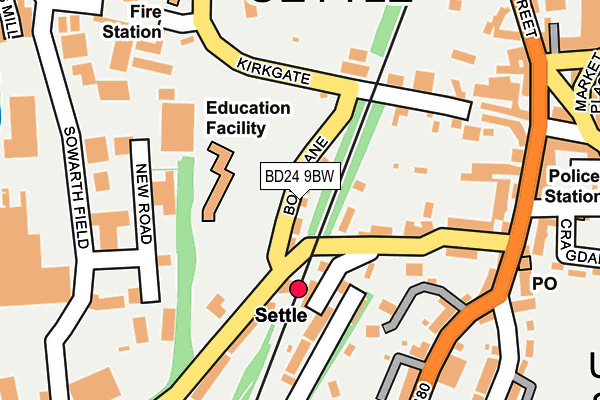 BD24 9BW map - OS OpenMap – Local (Ordnance Survey)