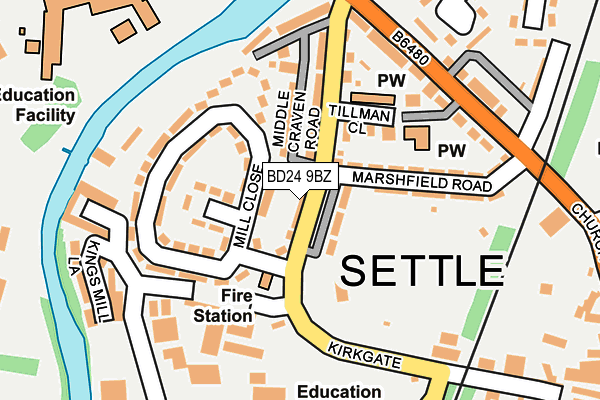 BD24 9BZ map - OS OpenMap – Local (Ordnance Survey)