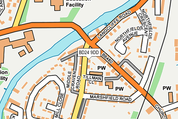 BD24 9DD map - OS OpenMap – Local (Ordnance Survey)
