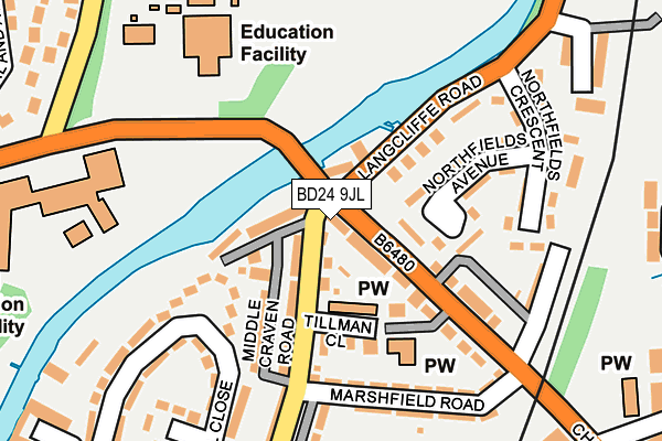 BD24 9JL map - OS OpenMap – Local (Ordnance Survey)