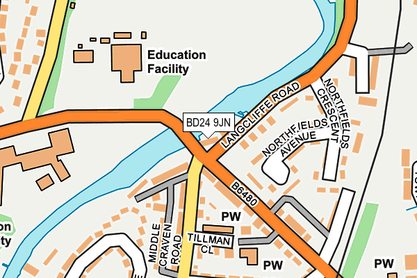 BD24 9JN map - OS OpenMap – Local (Ordnance Survey)