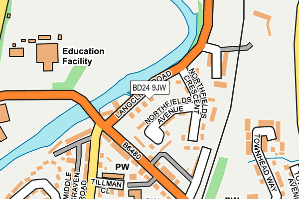 BD24 9JW map - OS OpenMap – Local (Ordnance Survey)