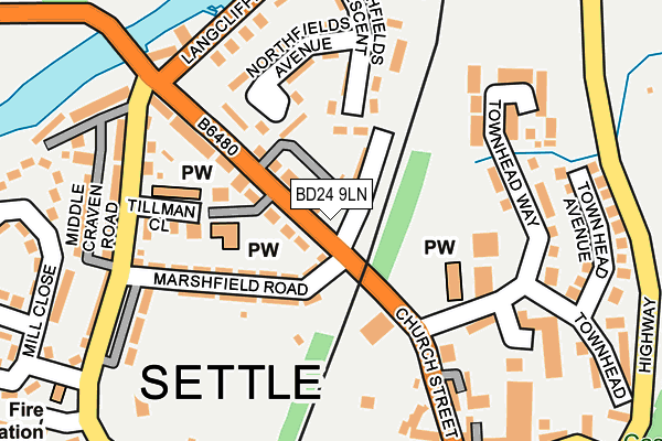 BD24 9LN map - OS OpenMap – Local (Ordnance Survey)