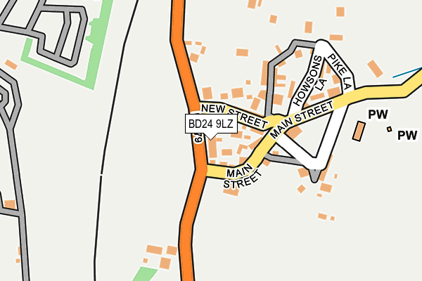 BD24 9LZ map - OS OpenMap – Local (Ordnance Survey)