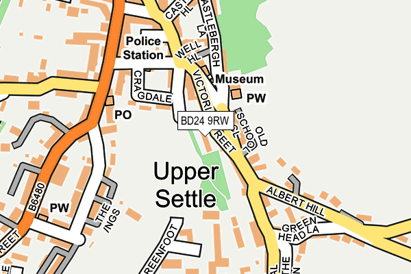 BD24 9RW map - OS OpenMap – Local (Ordnance Survey)