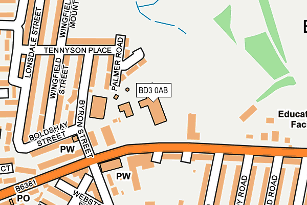 BD3 0AB map - OS OpenMap – Local (Ordnance Survey)