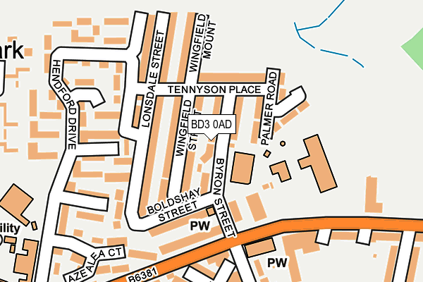 BD3 0AD map - OS OpenMap – Local (Ordnance Survey)