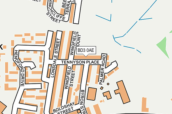 BD3 0AE map - OS OpenMap – Local (Ordnance Survey)