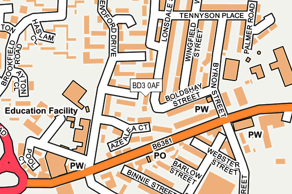 BD3 0AF map - OS OpenMap – Local (Ordnance Survey)
