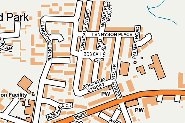 BD3 0AH map - OS OpenMap – Local (Ordnance Survey)