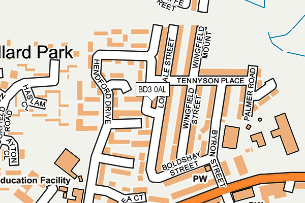 BD3 0AL map - OS OpenMap – Local (Ordnance Survey)