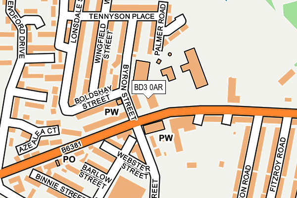 BD3 0AR map - OS OpenMap – Local (Ordnance Survey)