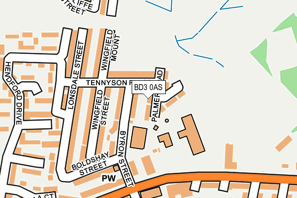 BD3 0AS map - OS OpenMap – Local (Ordnance Survey)