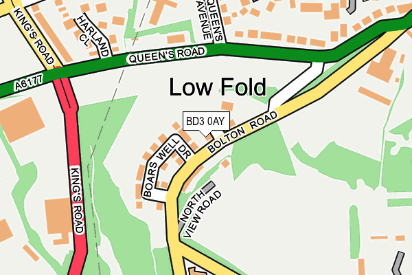 BD3 0AY map - OS OpenMap – Local (Ordnance Survey)